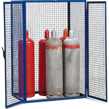 Skříň na plynové lahve, 8 x 11 kg nebo 6 x 33 kg lahve, 2křídlé dveře, modrá barva