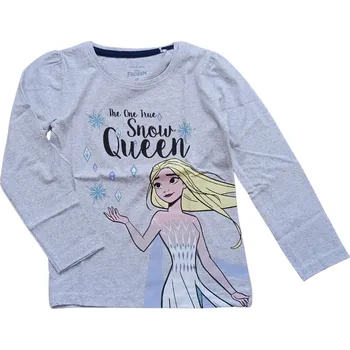 Dívčí tričko Eplusm Dívčí tričko FROZEN ELSA snow queen dlouhý rukáv šedé Šedá, Velikost: 110 110