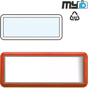 Jmenovka Enjoy 70x25 na šířku, s klipem, PLAST - 1ks červená