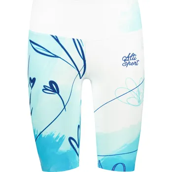 Dámské kalhoty Dámské legíny nad kolena premium ALTISPORT VOJ/ALW083LEG02 BÍLOMODRÁ S