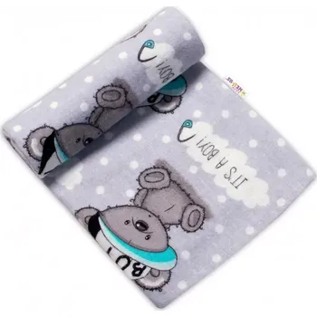 Zavinovačka Baby Nellys Flanelová plenka It´s a Boy Šedá/modrá 70/80 cm