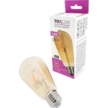 Žárovka Žárovka Filament LED E27 4W bílá teplá TRIXLINE ST64 Gold