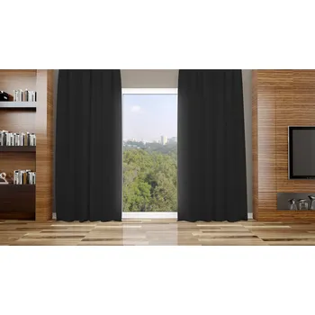 Orbytex Dekorační závěs hotový Rongo - černý Rozměry: Š/V 145x180 (1ks), Vršek závěsu: ŘASÍCÍ STUHA