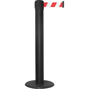 parkovací zábrana Systém pro navigaci osob Traffico, typ 8.5, sloupky černé, pásky červeno-bílé, délka až 10 m