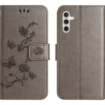 Pouzdro na mobilní telefon Flower knížkové pouzdro na Samsung Galaxy S25 FE - šedé