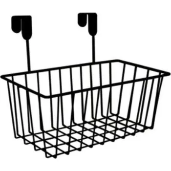 Úložný box Kovový závěsný košík na dvířka - černý