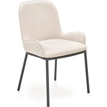 Jídelní židle Jídelní židle DALETON — kov, látka, černá / béžová