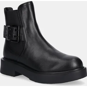 Dámská zimní obuv Kožené kotníkové boty Love Moschino dámské, černá barva, na platformě, JA24054G1NIAX000 99X, EUR 38