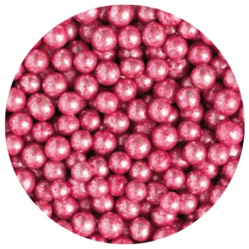 Jedlá dekorace na dort Pastry, s.r.o. – Pastry – Cukrové zdobení – Perličky – 50 g – Metalické růžové