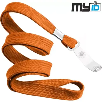 Šňůrka na krk s gumovou šlí, 1ks, oranžová