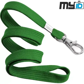 Šňůrka na krk s kovovou karabinou, 1ks, zelená