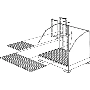 Dílenský regál Regálové traverzy pro umístění na regálové závěsy v depotu na nebezpečné látky, 2 ks