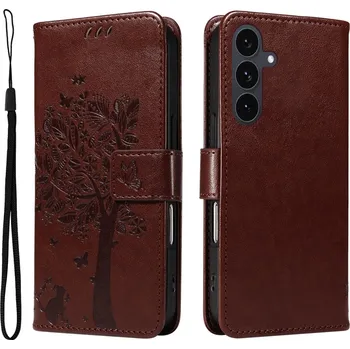 Pouzdro na mobilní telefon Trees knížkové pouzdro na Samsung Galaxy S25 FE - hnědé