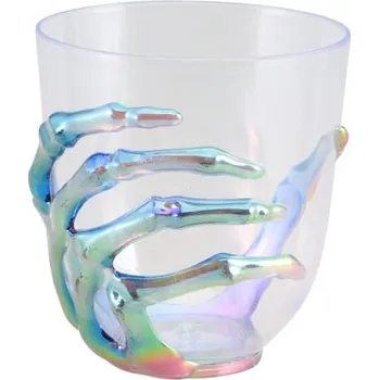 Party dekorace Chaks Plastový pohár s barevnou rukou kostry