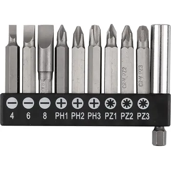 Bit Graphite Sada bitů SL, PH a PZ 50 mm s magnetickým držákem 60 mm, 10 ks