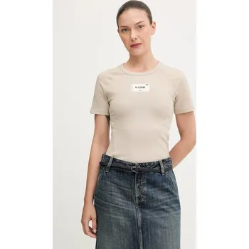 Pánské tričko Bavlněné tričko G-Star Embro patch slim D27741.D961 béžová 80X, vel. XL