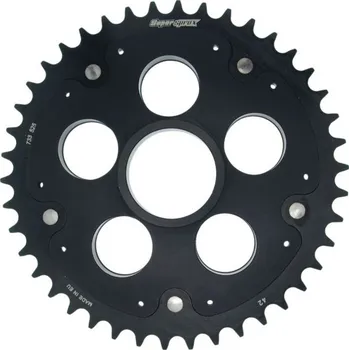 Řetězová sada pro motocykl Rear sprocket SUPERSPROX STEALTH with alloy disc RSA-733_525:42-BLK Lesklá černá 42 zubů, 525