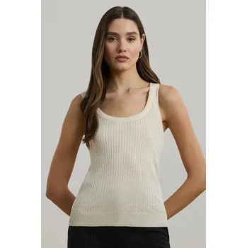 Tričko bez rukávů Lauren Ralph Lauren 200971352 béžová 01X, vel. M