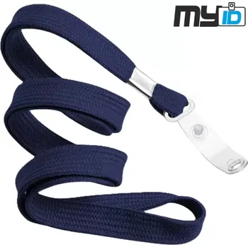 Šňůrka na krk s gumovou šlí, 1ks, tmavě modrá