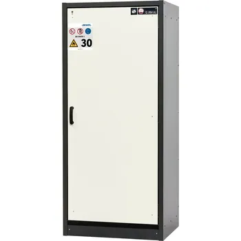 Protipožární skříň na nebezpečné látky asecos Basis-Line typ 30-94R, antracit-bílá, 4 ks vany