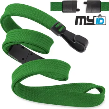 Šňůrka na krk rozpojovací s plastovou karabinou, 1ks, zelená