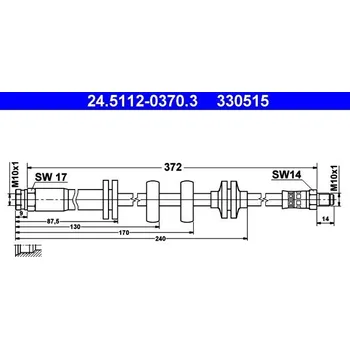 Brzdový systém Brzdová hadice ATE 24.5112-0370.3