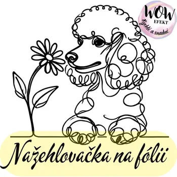 Nažehlovačky na fólii Nažehlovačka na fólii, PUDLÍK s kytičkou, 1 kus Zvolte VELIKOST motivu ZDE:: Menší