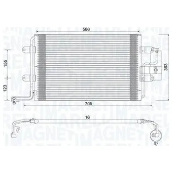 Výparník klimatizace Kondenzátor, klimatizace MAGNETI MARELLI 350203735000
