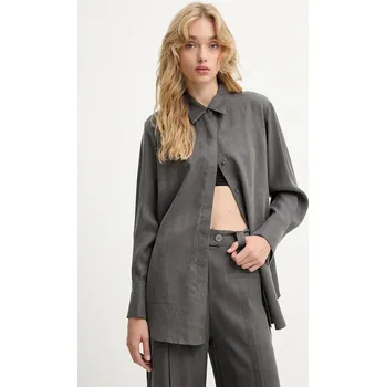 Dámská košile Košile Answear.LAB dámská, šedá barva, relaxed, s klasickým límcem PK9008 90X, vel. M