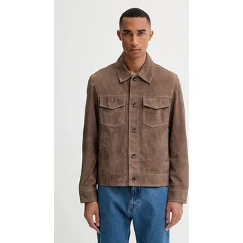 Pánská větrovka Semišová bunda Rag & Bone hnědá barva, přechodná, RV7525F0MLT 98X, vel. XL