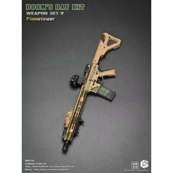 Doplněk k figurce Zbraň pro 1/6 figurky Doom's Day Kit Weapon Set V Flamefinger (Gold)