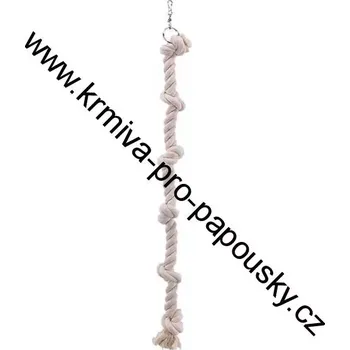 Hračka pro ptáka Nobby závěsné bavlněné lano XXL se 6 uzly 100 cm průměr lana 2,5 cm