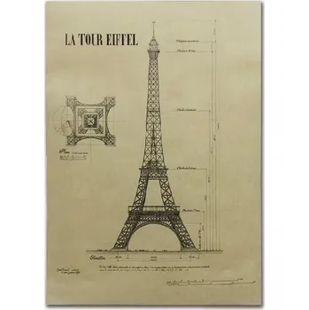 Plakát Retro plakát - Eiffelova věž