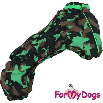 Obleček pro psa FOR MY DOGS Overal GREEN CAMO, hnědo-zelený Velikost: 22/XXXL