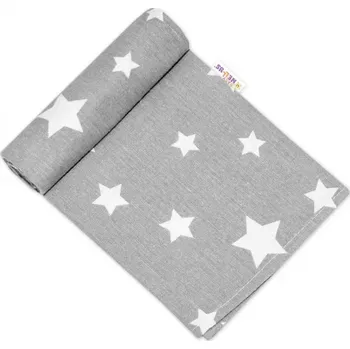 Zavinovačka Baby Nellys Flanelová plenka Hvězdička Bílá/šedá 70/80 cm