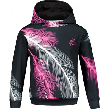 Chlapecká mikina Dětská funkční mikina premium ALTISPORT VOJ/ALK001MI01 ČERNÁ/RŮŽOVÁ 134