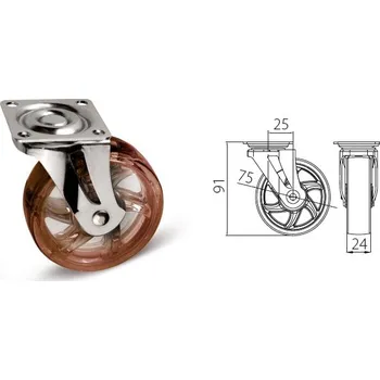 Pojezdové kolečko Kolečko Shift hnede, pr.75mm, 40kg