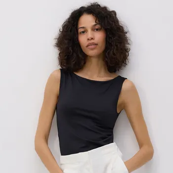 Dámské tričko Reserved - Přiléhavý top - černý - 474GA-99X - 474GA-99X-S