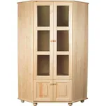 ZEVYT-NABYTEK Rohová vitrína z masivu K4