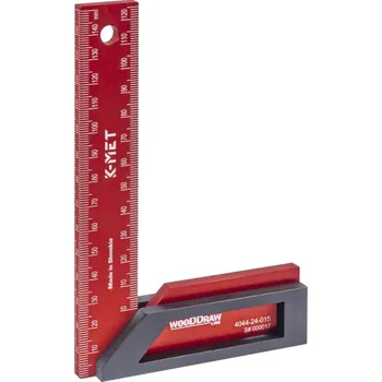 Úhloměr KINEX Truhlářský úhelník příložný K-MET wooDDraw line 200x135 mm 4044-24-020