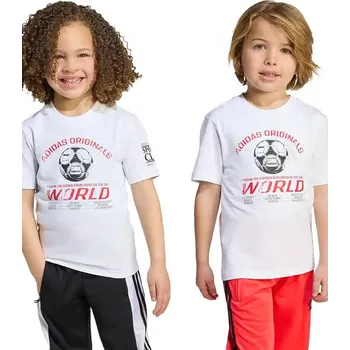 Dětské bavlněné tričko adidas Originals JW6097 bílá 00X, vel. 128