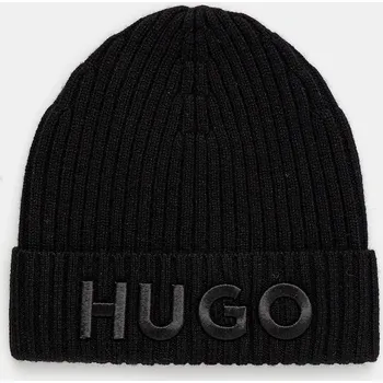 Čepice Vlněná čepice HUGO Unisex X 565-3 černá barva, 50524129 99X, vel. ONE SIZE
