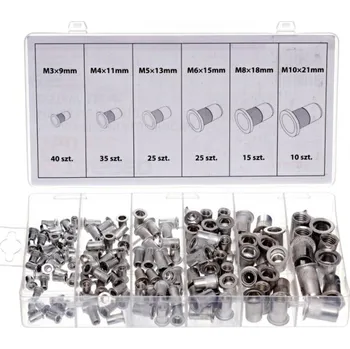 Matice SILVER Sada nýtovacích matic Hliník M3-M10 150ks EX11361