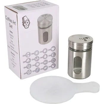 Káva Kaffekapslen Kávová umělecká sada - Sukrářský lis a 16 šablon