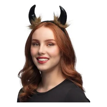 Karnevalový kostým Boland&nbsp;Černé čertovské rohy s hnědými chlupy