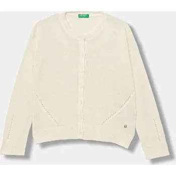 Dívčí oblečení Kardigan s vlnou United Colors of Benetton 126WC500X.G.seasonal béžová 01X, vel. 140