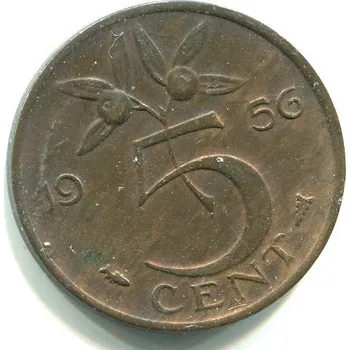 NIZOZEMÍ. 5 cents 1956.