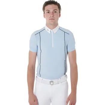 Pánské tričko EQUESTRO Triko závodní Polo Slim Fit Equestro, pánské, skyway/black S