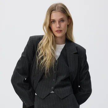 Reserved - Obleková vesta z viskózové směsi - tmavě šedá - 393FM-90M - 393FM-90M-XXL