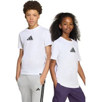 Chlapecké tričko Dětské bavlněné tričko adidas JV5255 bílá 00X, vel. 164